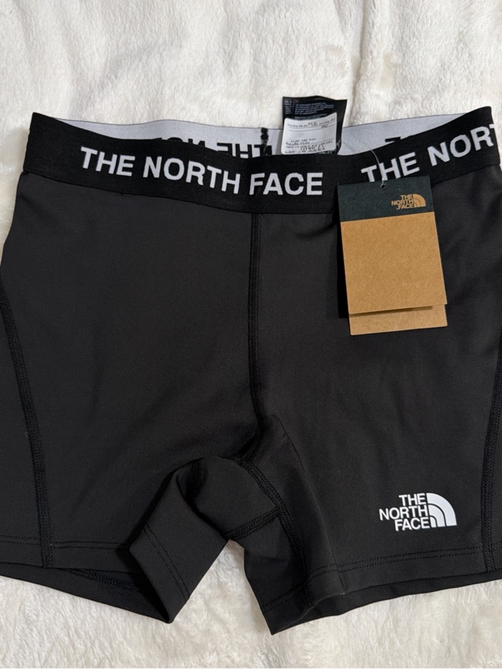 The North Face Black Training Shorts with White Logo Waistband